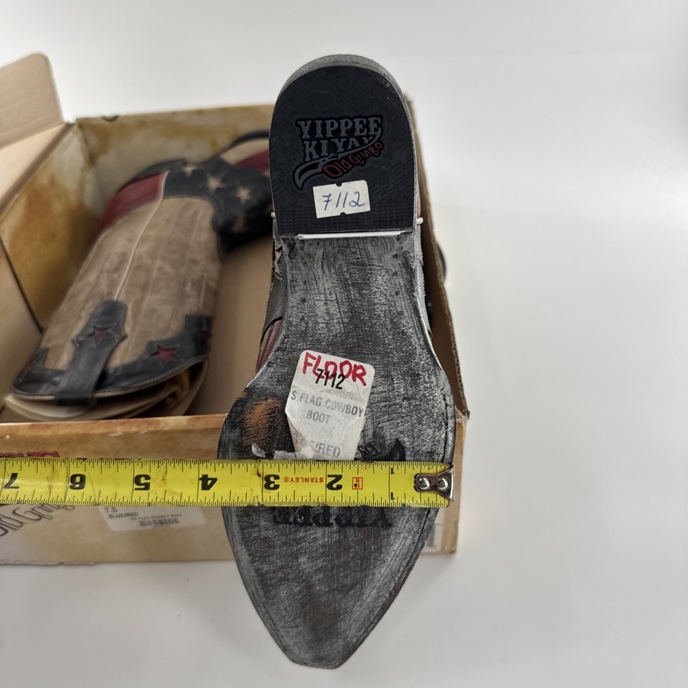 NWT Old Gringo Yippee Ki Yay 13" Boots 7.5B Leather Stars Stripes US Flag Read - Picture 7 of 16